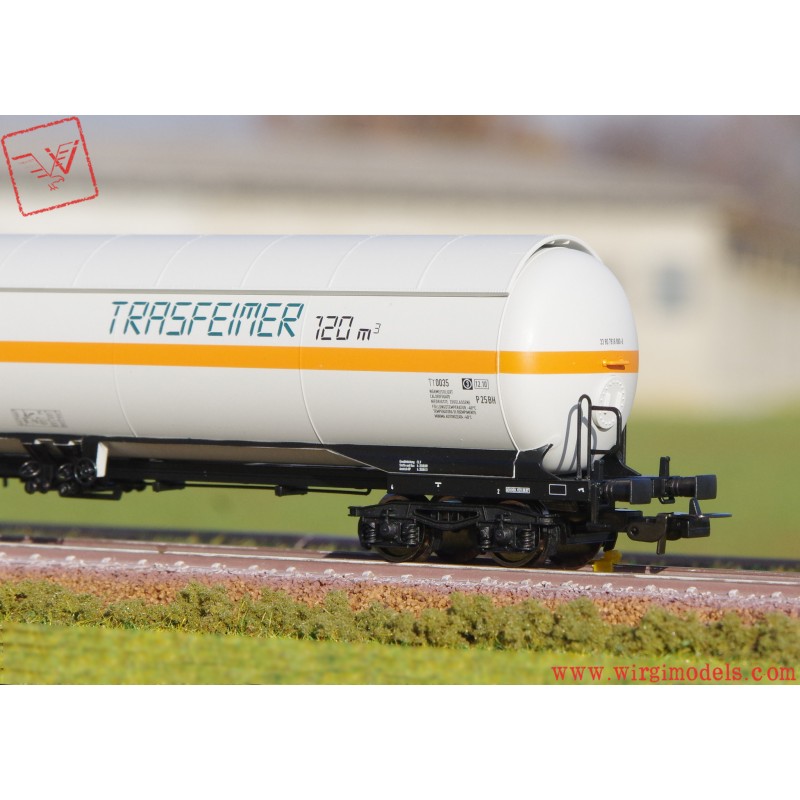 Rivarossi HR6513 FS – 2 Carri Cisterna 4 Assi Zags/Zas Sogetank In Scala HO 1:87, Epoca V, Bianco Con/senza Striscia Arancione
