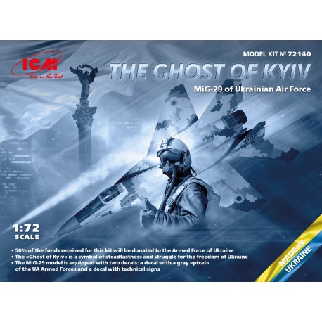 ICM ICM72140 - The Ghost of Kyiv: MiG-29 of Ukrainian Air Force and  Acrylic Paint Set, 1:72.