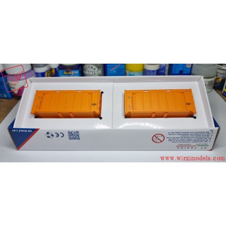 PT TRAINS PT820804 - Set 2 x Container 20 piedi OT DP - DPRE900054 3 + DPRE900113 3