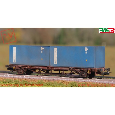 PIKO 58755 - WMLAB.:001 - Carro portacontainer con 2x container 20’ FS, DC, ep. V.