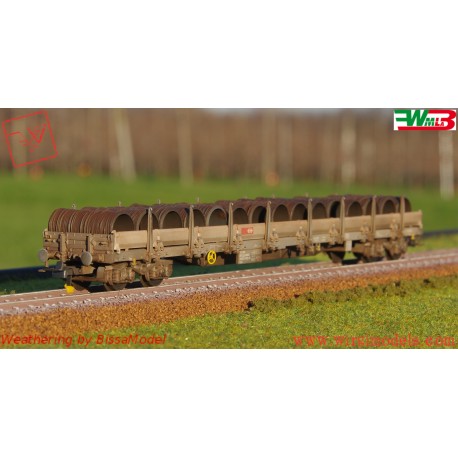 Roco 76591 - Carro piatto con stanti, FFS, ep. VI.