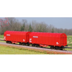 Roco 6600226 - Set composto da 2 carri merci telone scorrevole, NACCO, ep VI.