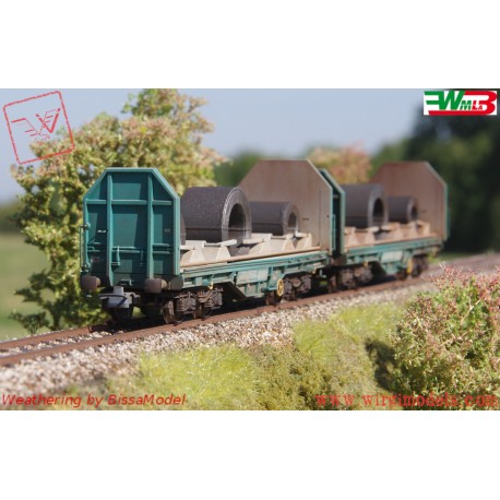 Roco 6600181 - WMLab.: 001 - Set da 2 pezzi: Carri per il trasporto di bobine, FS, ep V-VI.