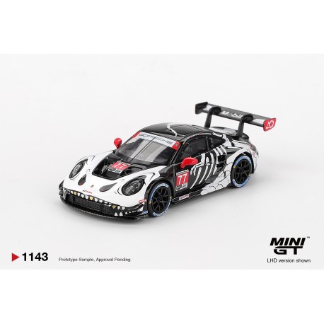 MINI GT MGT1143 - Porsche 911 GT3 R-n°77 AO Racing 2025 IMSA Petit Le Mans, 1:64.